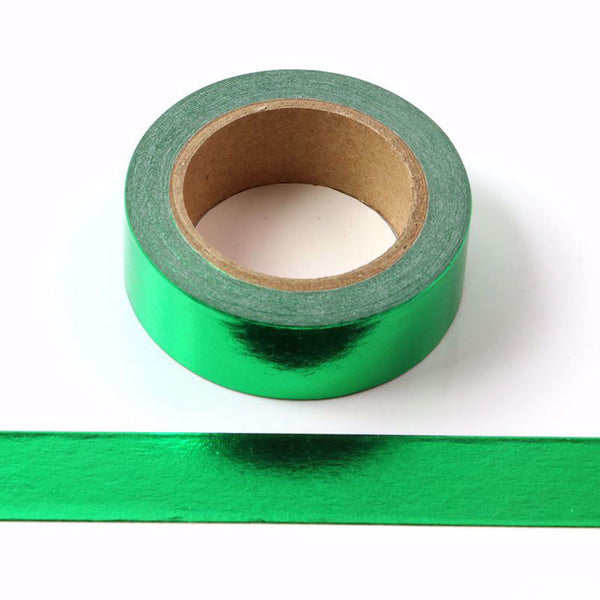 Green Foil Washi Tape Decorative Self Adhesive Masking Tape 15mm x 10m