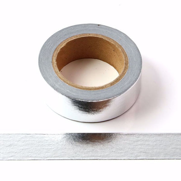 Silver Foil Washi Tape Decorative Self Adhesive Masking Tape 15mm x 10m