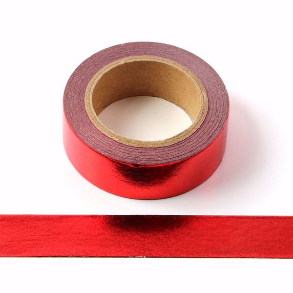 Red Foil Washi Tape Decorative Self Adhesive Masking Tape 15mm x 10m