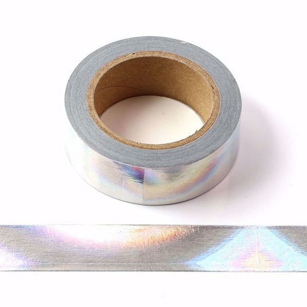 Holographic Colour Changing Silver Foil Washi Tape Decorative Self Adhesive Tape