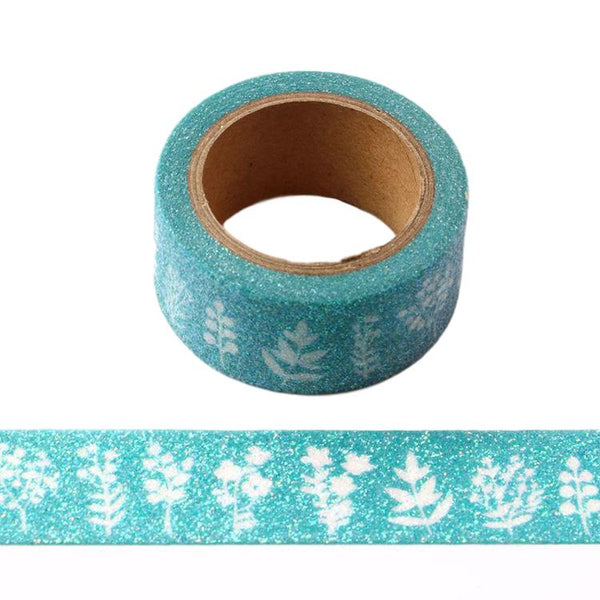 Dreamy Plants Christmas Glitter Washi Tape