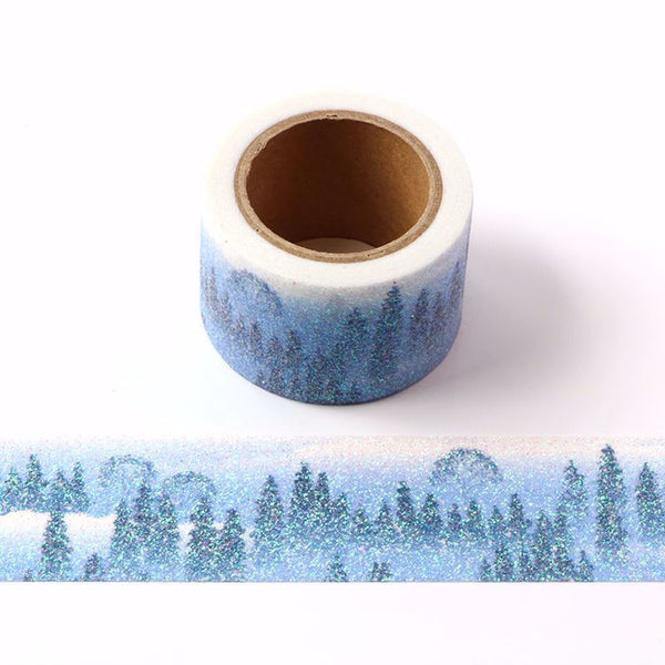 2 Rolls Hazy Forest Theme Glitter Washi Tape Sparkly Design