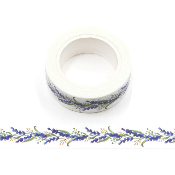 Purple Lavender Floral Washi Tape 15mm x 10m