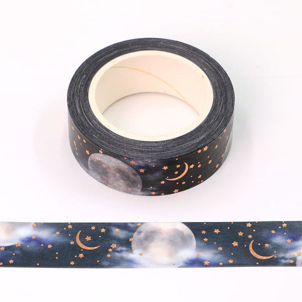 Scenic Foil Moon Night Embossed Decorative Washi Tape 15mm x 10m