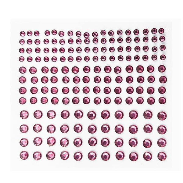 172Pcs 3 Size Purple Acrylic Gems Decorative Crystal Self Adhesive Sticker Sheet Embellishments 3mm, 4mm, and 5mm for Scrapbooking (Purple)