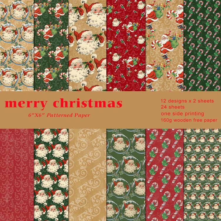 Syntego 24 sheets 12 designs santa merry christmas decorative acid fr