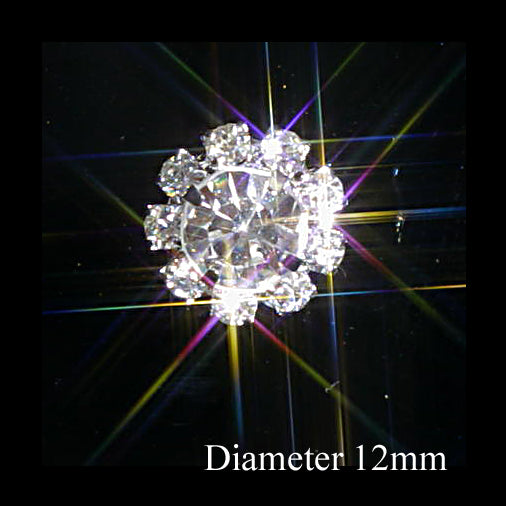 Small Round Diamante Embellishments Large Centre Rhinestone 12mm