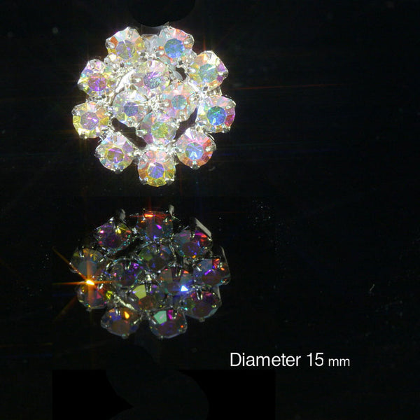 Small Round AB Rainbow Rhinestone Diamante Embellishments