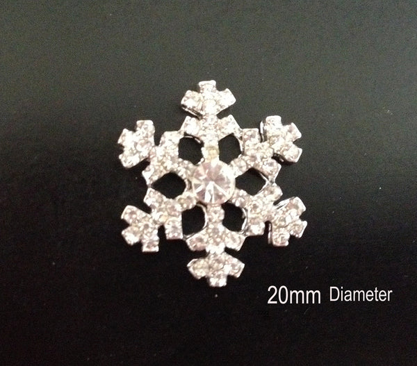 10 Diamante Snowflake Embellishments Ideal For Winter Weddings MINI