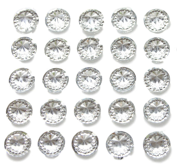 Asti 40 Self Adhesive Round Embossed wth Mini Crystals 12 mm