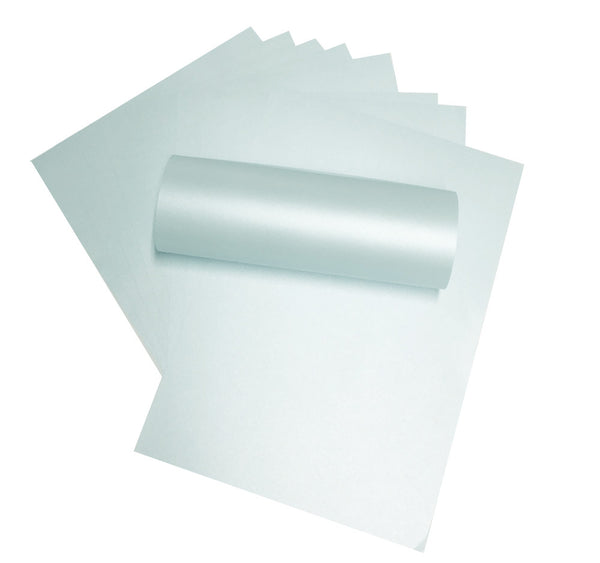 A4 Paper Pearlescent Peregrina Majestic Damask Pale Blue 120gsm