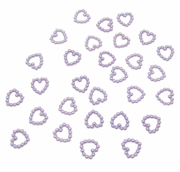 Lilac Pearl Heart Shape Bead Double Sided 11mm