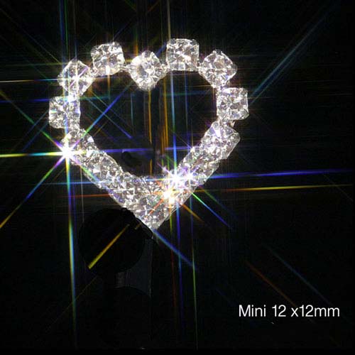 MINI Heart Rhinestone Crystal Diamante Embellishments