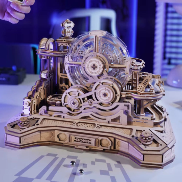Rokr Pinball Model Gear Ball Challenge 3D Wooden Puzzle Model Kits to Build DIY Table Game Gift Idea for Men Women -EGC