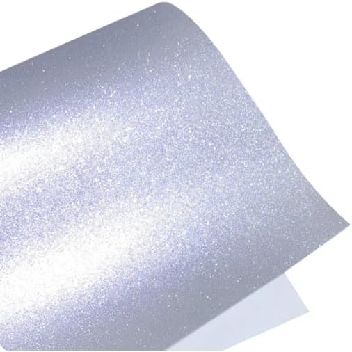 10 Sheets Silver Self Adhesive Glitter Vinyl Permanent Overlay Sheets 12" x 12" Laminate Stickers