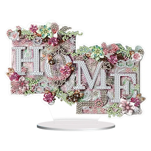 Syntego 5D DIY Pink Home Floral Tabletop Diamond Painting Art Kit Crystal Embroidery Rhinestone Acrylic Decoration