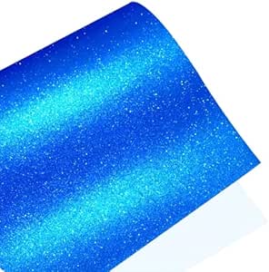 10 Sheets Blue Self Adhesive Glitter Vinyl Permanent Overlay Sheets 12" x 12" Laminate Stickers