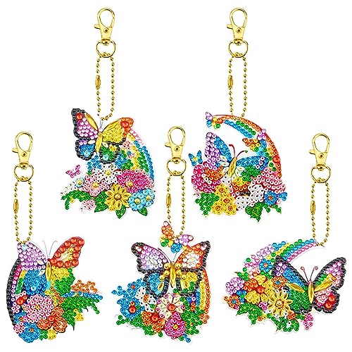 5pcs 5D DIY Assorted Colourful Rainbow Butterfly Diamond Painting Kit