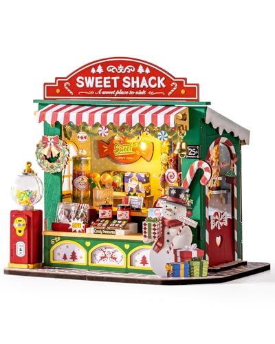 Model of a candy store named 'Sweet Shack' with various candy-themed items on a white background.
