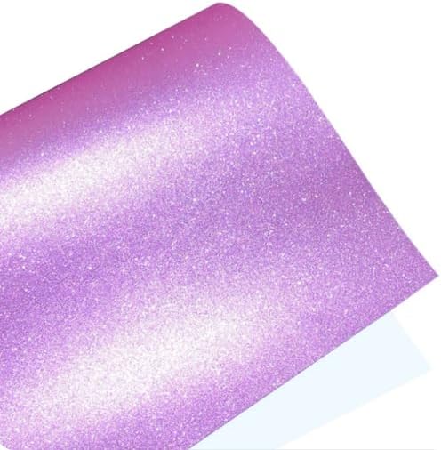 10 Sheets Pink Self Adhesive Glitter Vinyl Permanent Overlay Sheets 12" x 12" Laminate Stickers