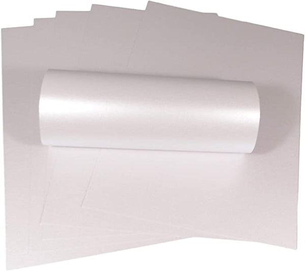 10 Sheets Ice Silver Paper with Pearlescent Shimmer Decorative Double Sided 120gsm