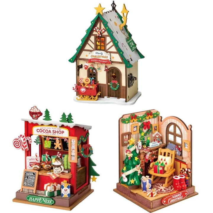 Miniature House Kit for DIY Decoration - Christmas Fireplace Craft Kit for Adults, Perfect Holiday Gift