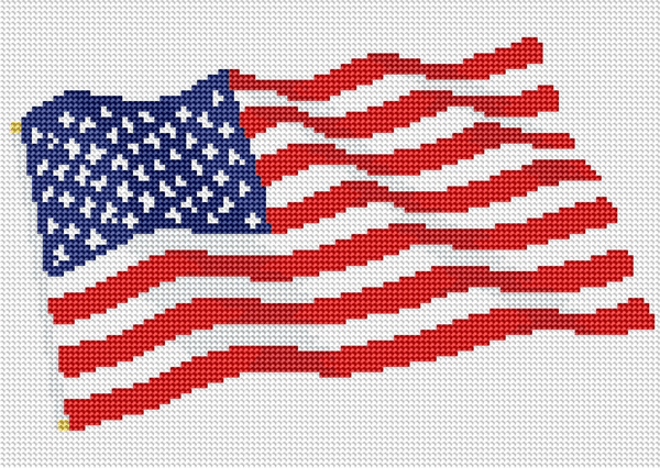 5D DIY USA American Flag Diamond Painting Kit  30cm x 40cm - Syntego