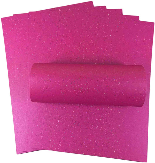 10 Sheets Fuchsia Pink Iridescent Sparkle A4 Paper 120gsm - Syntego