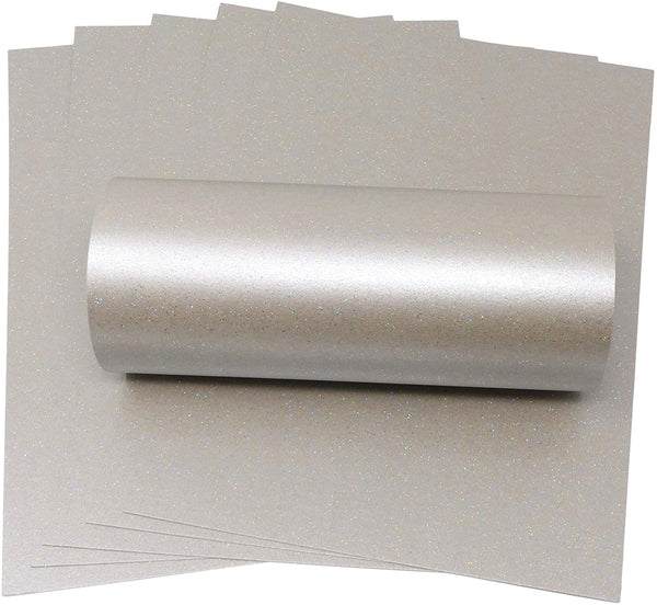 10 Sheets Mercury Silver Iridescent Sparkle A4 Paper 120gsm - Syntego