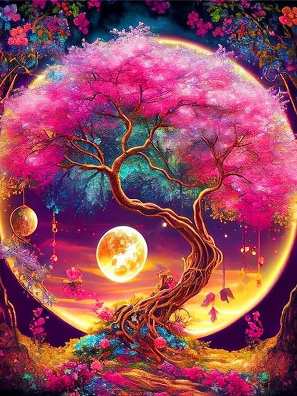 Syntego 5D DIY Mystical Moon Diamond Art Painting for Adults 30cm x 40cm Embroidery Rhinestone Canvas by Numbers