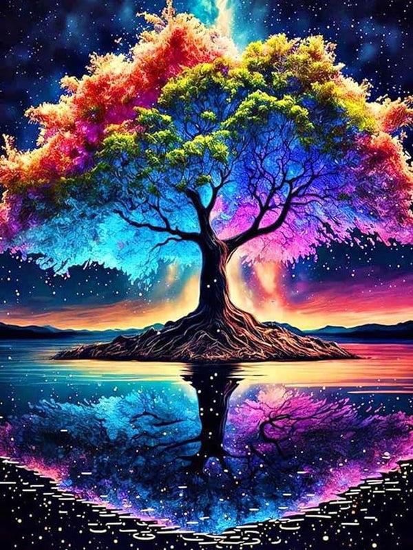 Syntego 5D DIY Magical Tree Diamond Art Painting for Adults 30cm x 40cm Crystal Embroidery Rhinestone Canvas by Numbers