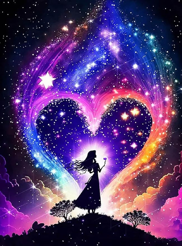 Syntego 5D DIY Magical Heart Diamond Art Painting for Adults 30cm x 40cm Crystal Embroidery Rhinestone Canvas by Numbers