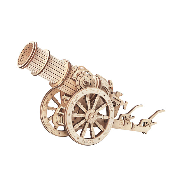 3D Wooden Puzzle Wheeled Siege Artillery Weapon Game Assembly Set Gift for Children Teens Adult War Strategy Toy
