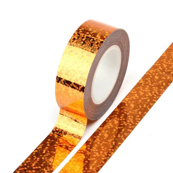 Rose Gold Solid Foil Holographic Glitter Effect Washi Tape Decorative Tape 15mm x 5m