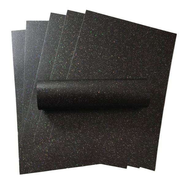 10 Sheets of A4 Iridescent Sparkle Paper Charcoal Black 120gsm - Syntego