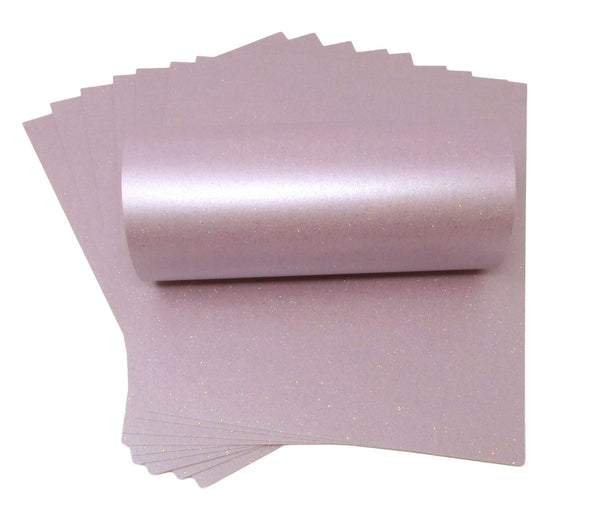 10 sheets of Tea Rose Sparkle Card 300gsm