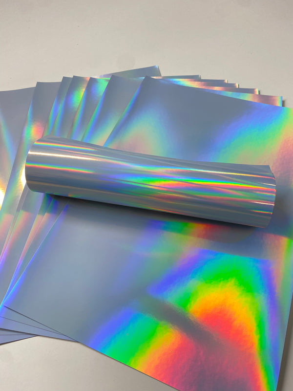 Printable Self Adhesive Holographic Vinyl Overlay Sheets Stickers for Laser and Ink Jet Printers (1)