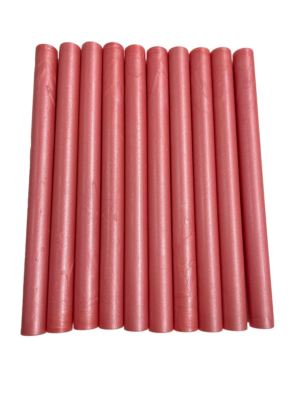 10 Coral Pink Shimmer Glue Gun Sealing Wax