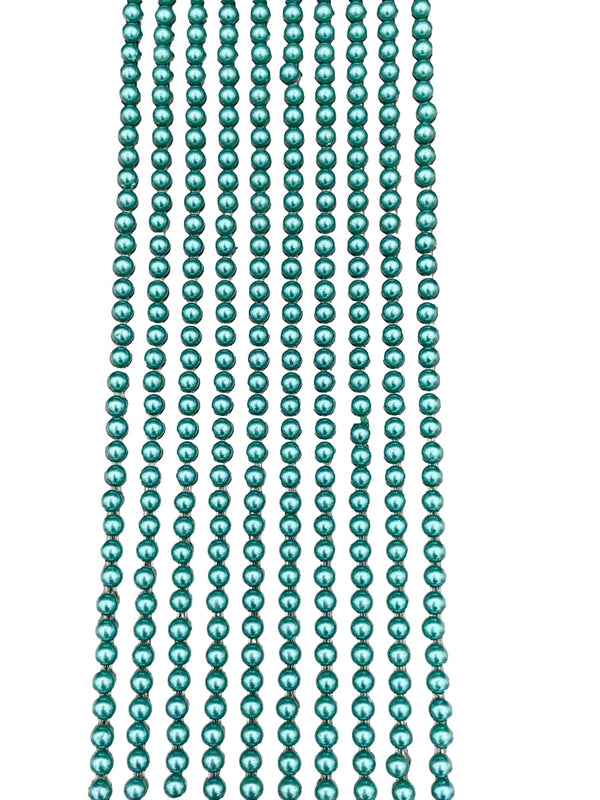 500 Teal Green Mini 3mm Pearls Flat Backed Round Self Adhesive Beads