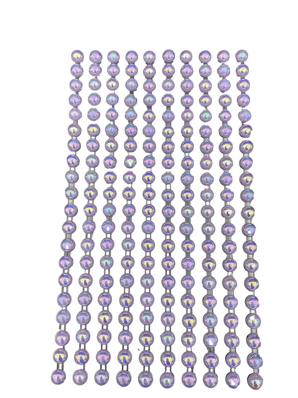 200 AB Lilac Purple Round Pearls 6mm Flat Backed Round Self Adhesive Beads