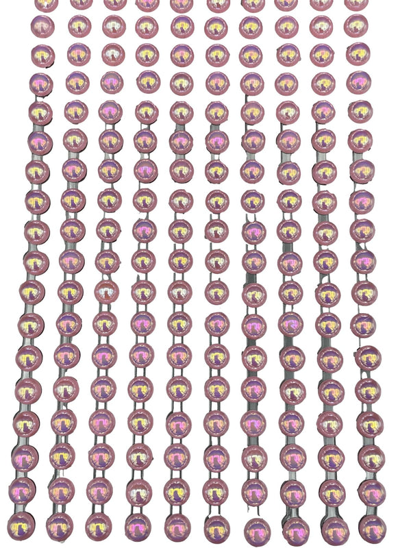 200 AB Light Pink Round Pearls 6mm Flat Backed Round Self Adhesive Beads