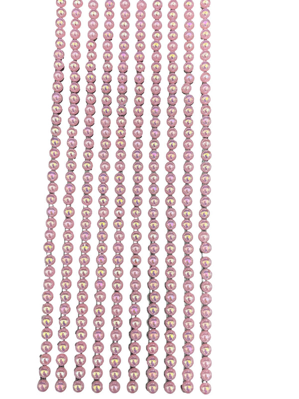 500 AB Light Pink Mini 3mm Pearls Flat Backed Round Self Adhesive Beads