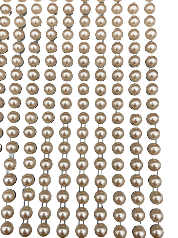 200 Champagne Round Pearls 6mm Flat Backed Round Self Adhesive Beads