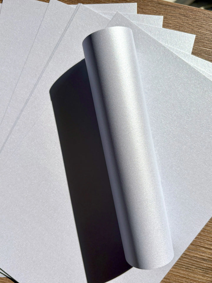 10 Sheets Powder Blue A4 Pearlescent Double Sided Card 300gsm Syntego