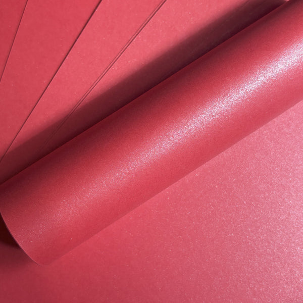 10 Sheets A4 Paper Pearlescent Emporers Red Peregrina Majestic 120gsm
