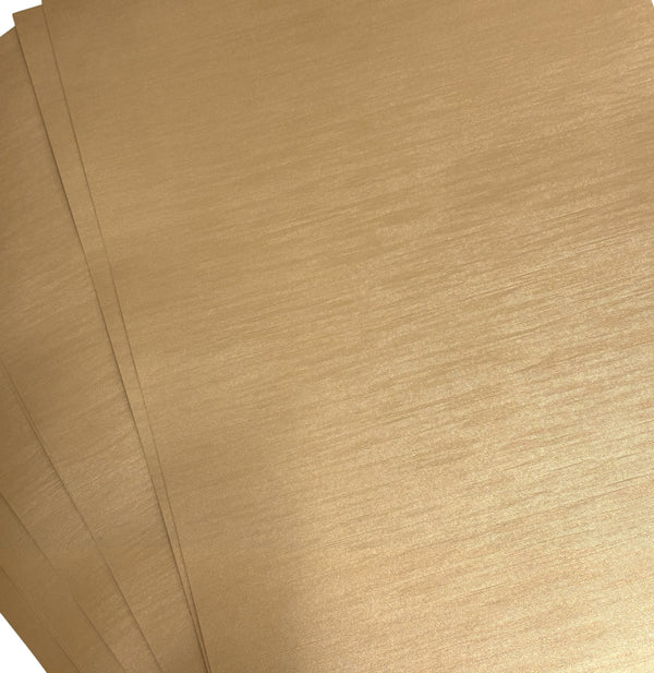 A4 Premium Imitlin Metallic White Gold Silk Pearlescent Shimmer Paper: 130gsm -20 Sheets