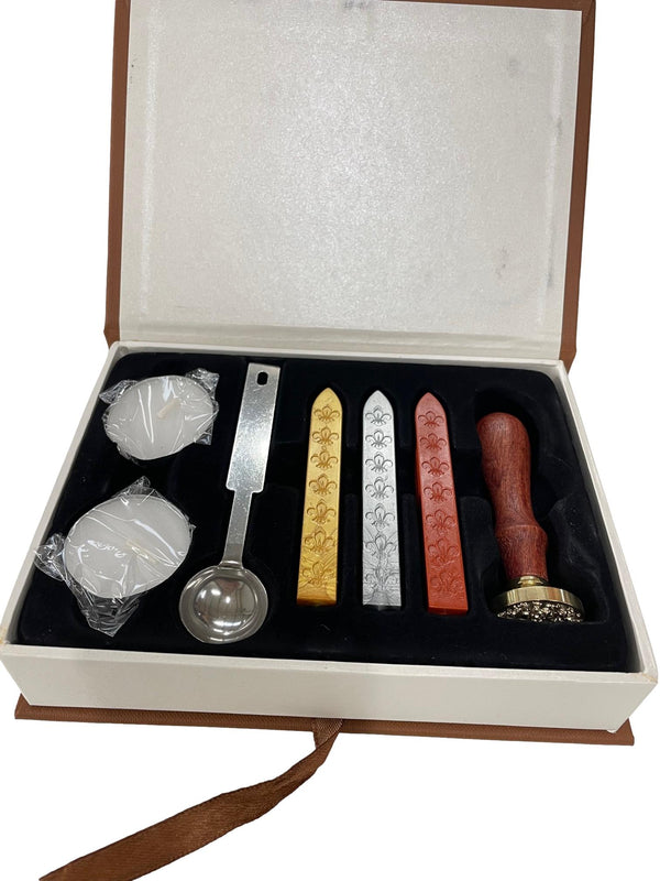 Wax Seal Stamp Kit with 3 PCS Metallic Wax Sticks Includes 1 Tree of Life Deer Stamp, Candles and Melting Spoon