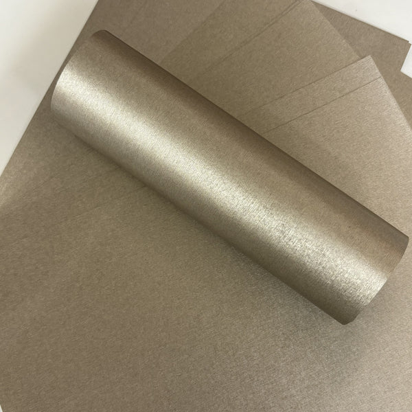 Syntego 10 Sheets A4 Premium Gmund Brown Silver Pearlescent Dark Brown Reverse Side Quality Card 310gsm