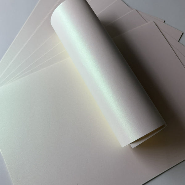 Syntego 10 Sheets A4 Gmund Vanilla Sorbet Glaze Pink Pearlescent Cream Reverse Quality Card 310gsm