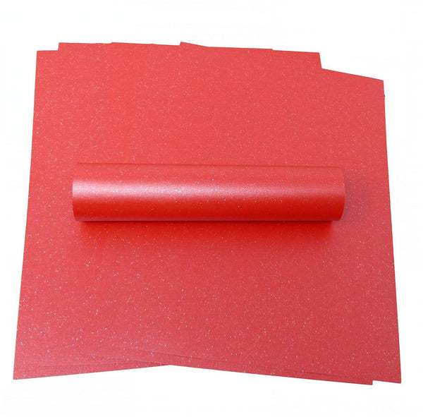 10 Sheets of A4 Iridescent Sparkle Paper Christmas Red 120gsm - Syntego